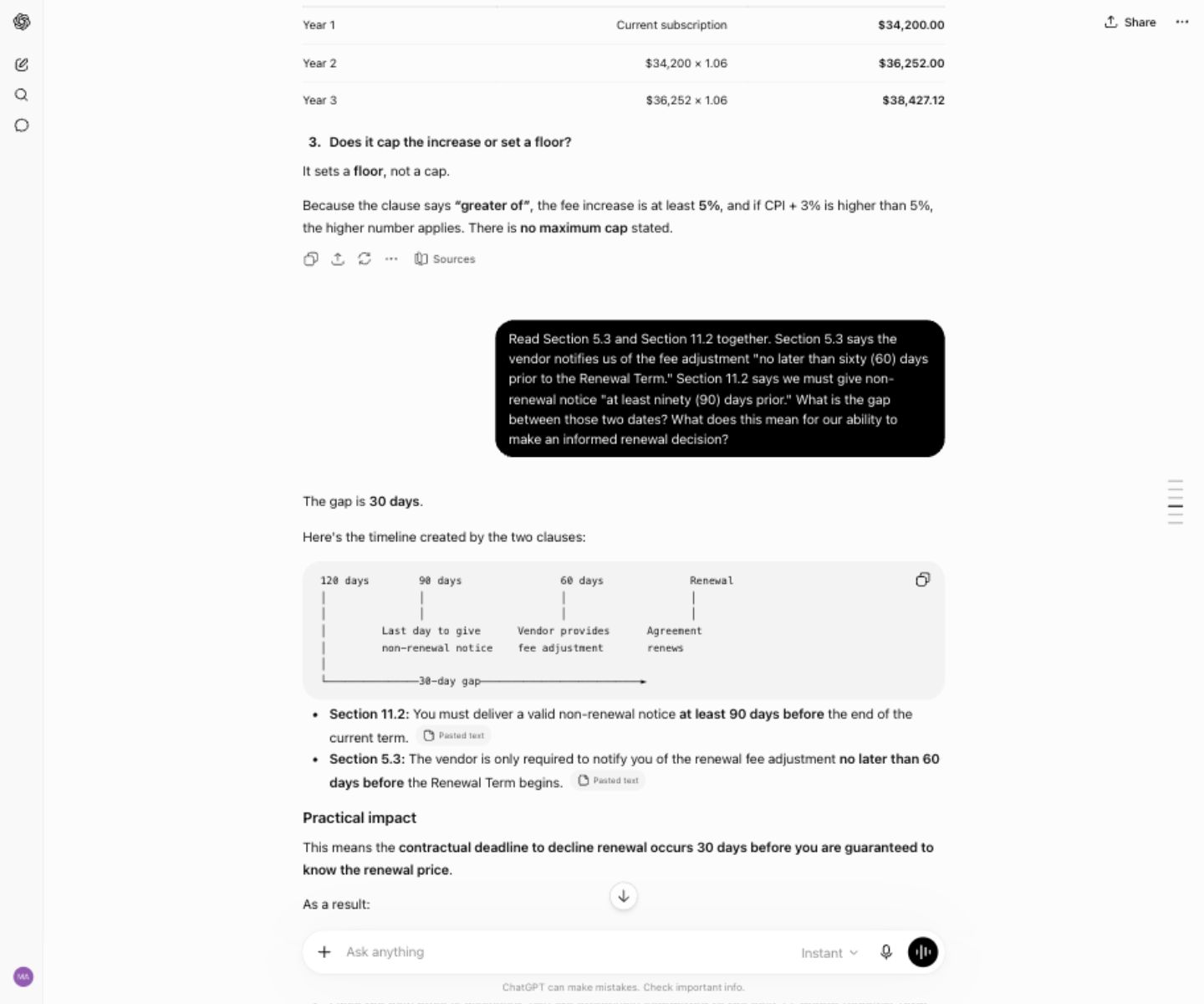 ChatGPT Layer 3 timing gap screenshot